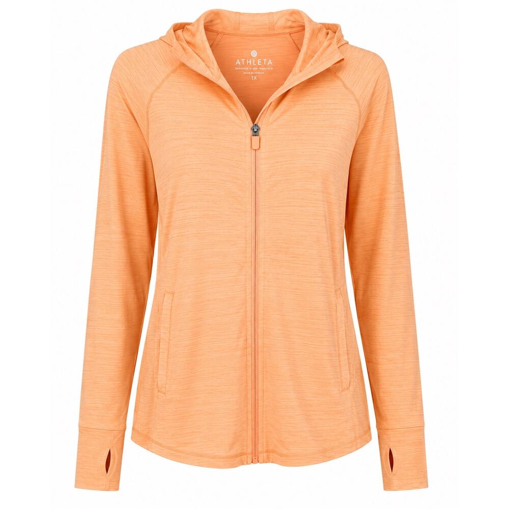 Athleta Peach Sun Protection Hooded Zip Jacket Women’s 1X Lightweight UPF